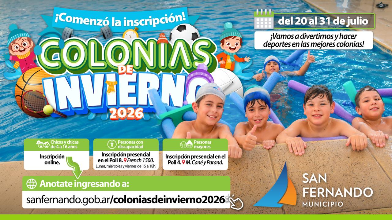 San Fernando inició la inscripción a sus Colonias de Invierno 2026
